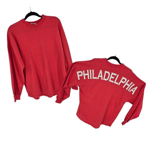 Spirit jersey Oversized Medium Philadelphia spell out coral peach long sleeve